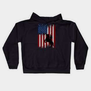 cowboy american flag vintage usa  cowboy Rodeo Roping Horse Riding Kids Hoodie